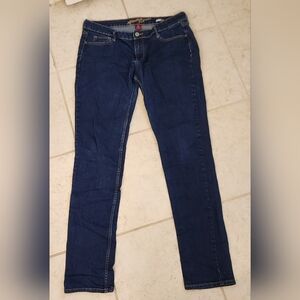 Womens Arizona Dark Wash Blue Jeans Super Skinny Size 15 Long 33" Waist #G237